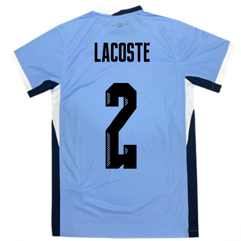 Danxen Dětské Uruguay Stephanie Lacoste #2 Bílá Černá Domů Hráčské Dresy 24-26 Dres