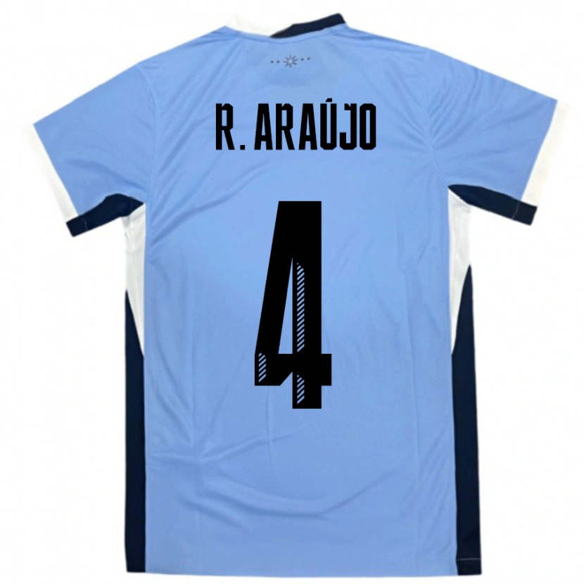 Danxen Dětské Uruguay Ronald Araujo #4 Bílá Černá Domů Hráčské Dresy 24-26 Dres
