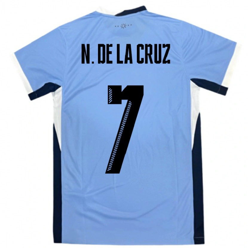 Danxen Dětské Uruguay Nicolas De La Cruz #7 Bílá Černá Domů Hráčské Dresy 24-26 Dres