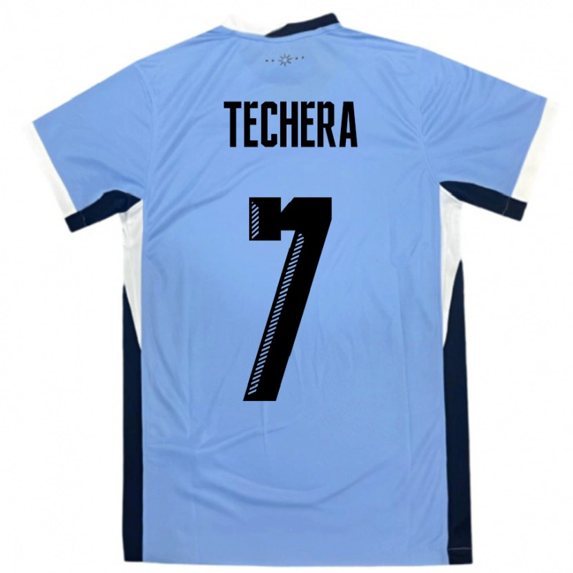 Danxen Dětské Uruguay Facundo Techera #7 Bílá Černá Domů Hráčské Dresy 24-26 Dres