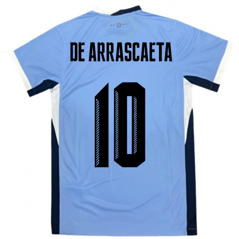 Danxen Dětské Uruguay Giorgian De Arrascaeta #10 Bílá Černá Domů Hráčské Dresy 24-26 Dres