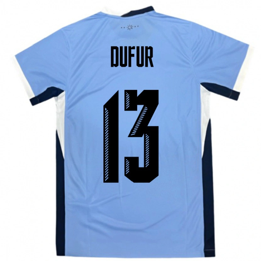Danxen Dětské Uruguay Lautaro Dufur #13 Bílá Černá Domů Hráčské Dresy 24-26 Dres