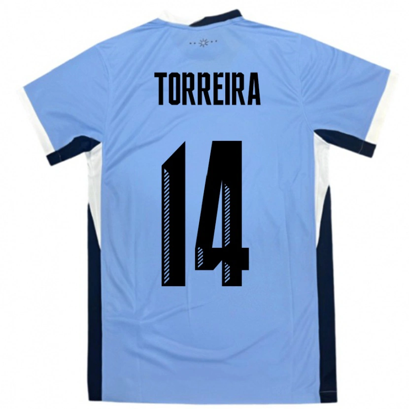 Danxen Dětské Uruguay Lucas Torreira #14 Bílá Černá Domů Hráčské Dresy 24-26 Dres
