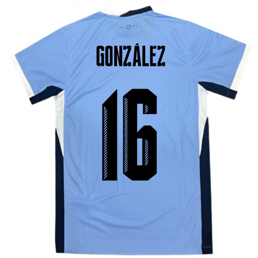 Danxen Dětské Uruguay Lorena Gonzalez #16 Bílá Černá Domů Hráčské Dresy 24-26 Dres