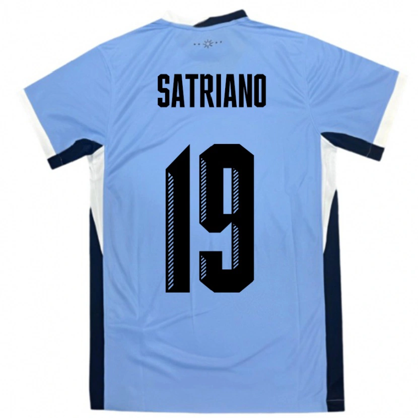 Danxen Dětské Uruguay Martin Satriano #19 Bílá Černá Domů Hráčské Dresy 24-26 Dres