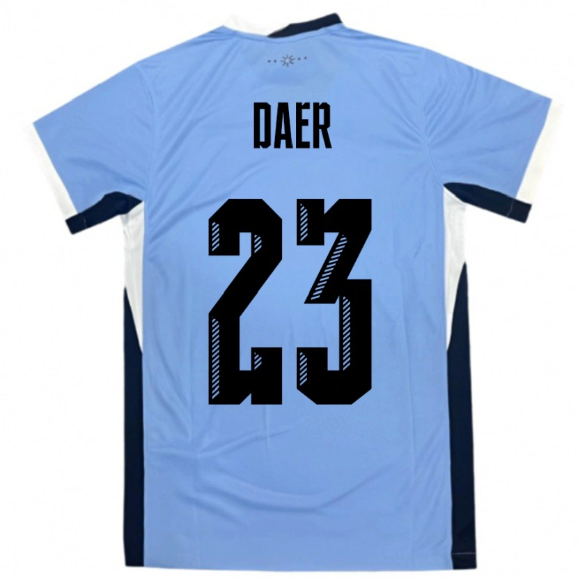 Danxen Dětské Uruguay Zulma Daer #23 Bílá Černá Domů Hráčské Dresy 24-26 Dres