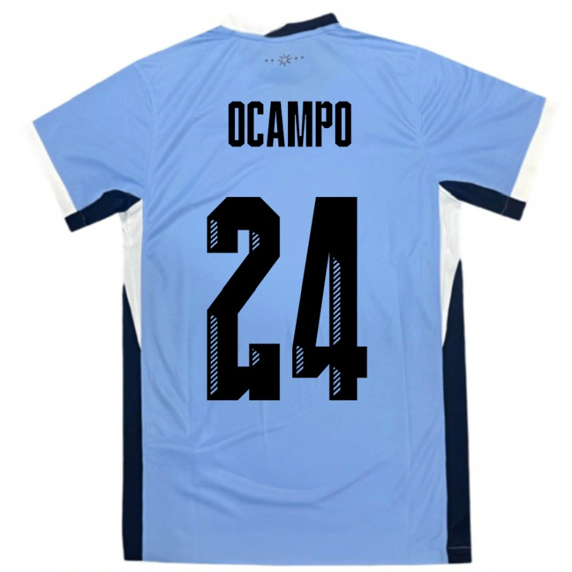 Danxen Dětské Uruguay Brian Ocampo #24 Bílá Černá Domů Hráčské Dresy 24-26 Dres