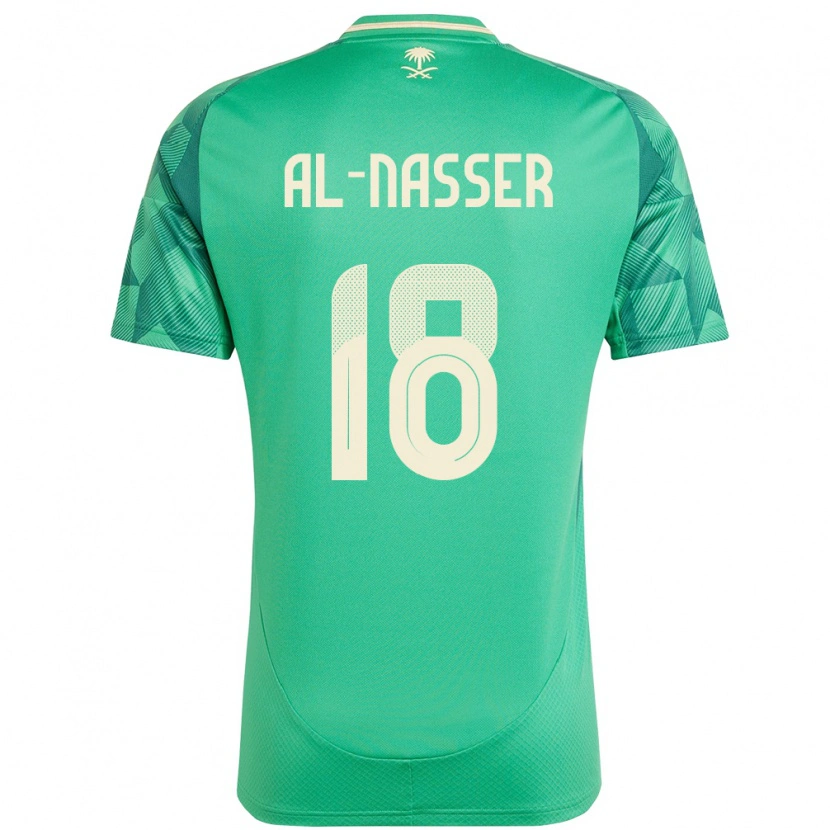 Danxen Dětské Saúdská Arábie Saad Al-Nasser #18 Zelený Domů Hráčské Dresy 24-26 Dres