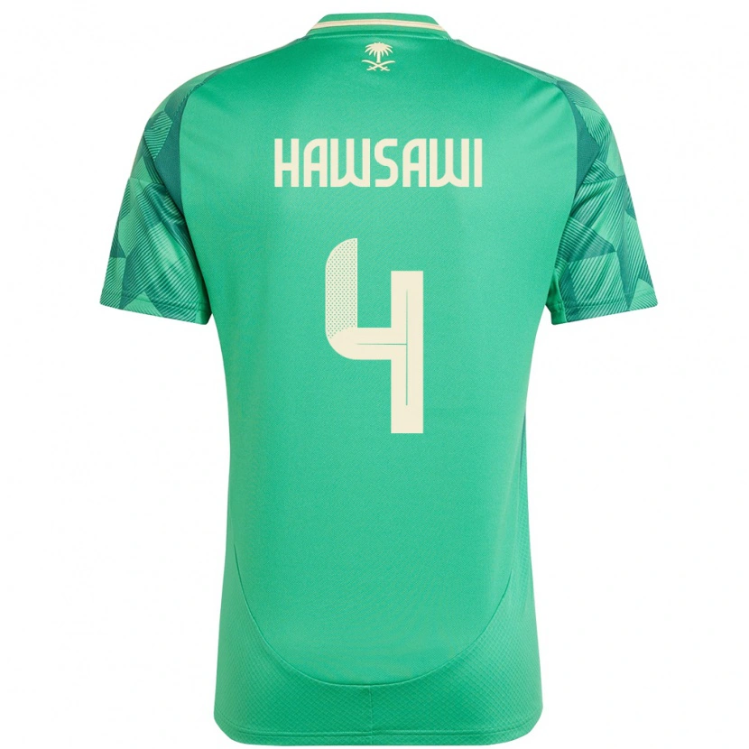 Danxen Dětské Saúdská Arábie Mohammed Hawsawi #4 Zelený Domů Hráčské Dresy 24-26 Dres