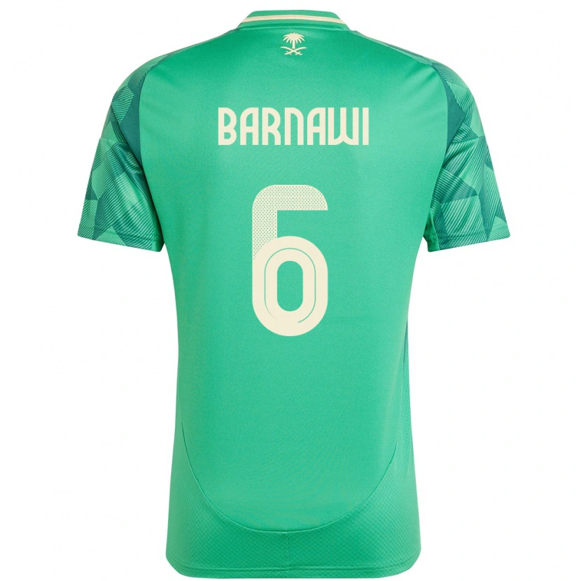 Danxen Dětské Saúdská Arábie Saleh Barnawi #6 Zelený Domů Hráčské Dresy 24-26 Dres