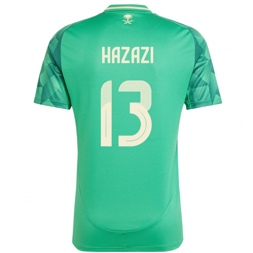 Danxen Dětské Saúdská Arábie Bassam Hazazi #13 Zelený Domů Hráčské Dresy 24-26 Dres