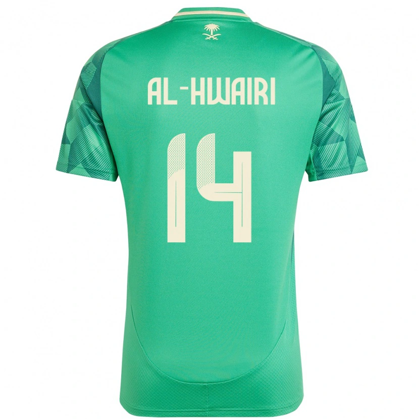 Danxen Dětské Saúdská Arábie Nawaf Al-Hwairi #14 Zelený Domů Hráčské Dresy 24-26 Dres