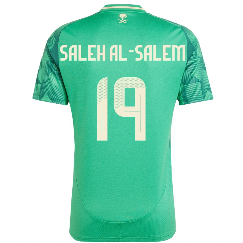 Danxen Dětské Saúdská Arábie Yousef Saleh Al-Salem #19 Zelený Domů Hráčské Dresy 24-26 Dres