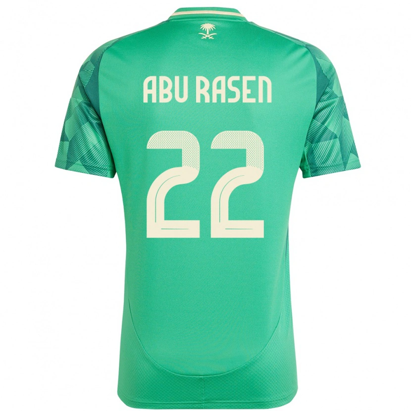Danxen Dětské Saúdská Arábie Ahmad Abu Rasen #22 Zelený Domů Hráčské Dresy 24-26 Dres