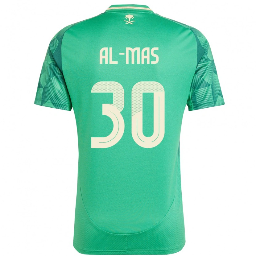 Danxen Dětské Saúdská Arábie Abdullah Al-Mas #30 Zelený Domů Hráčské Dresy 24-26 Dres