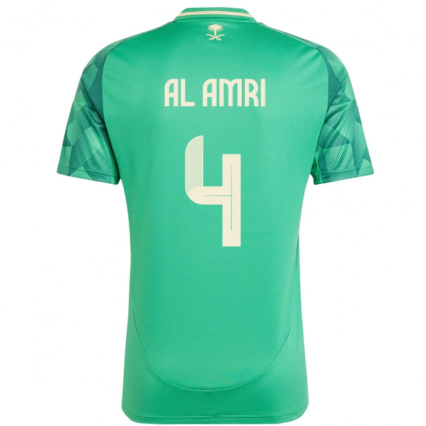 Danxen Dětské Saúdská Arábie Abdulelah Al Amri #4 Zelený Domů Hráčské Dresy 24-26 Dres