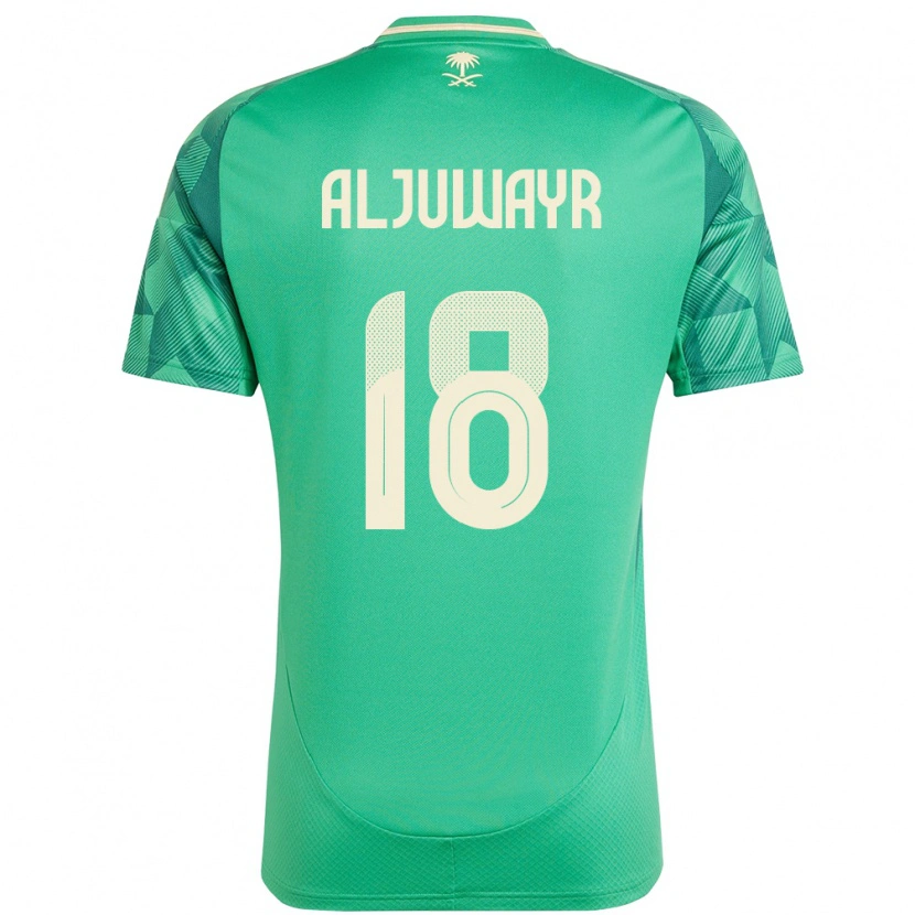 Danxen Dětské Saúdská Arábie Musab Aljuwayr #18 Zelený Domů Hráčské Dresy 24-26 Dres