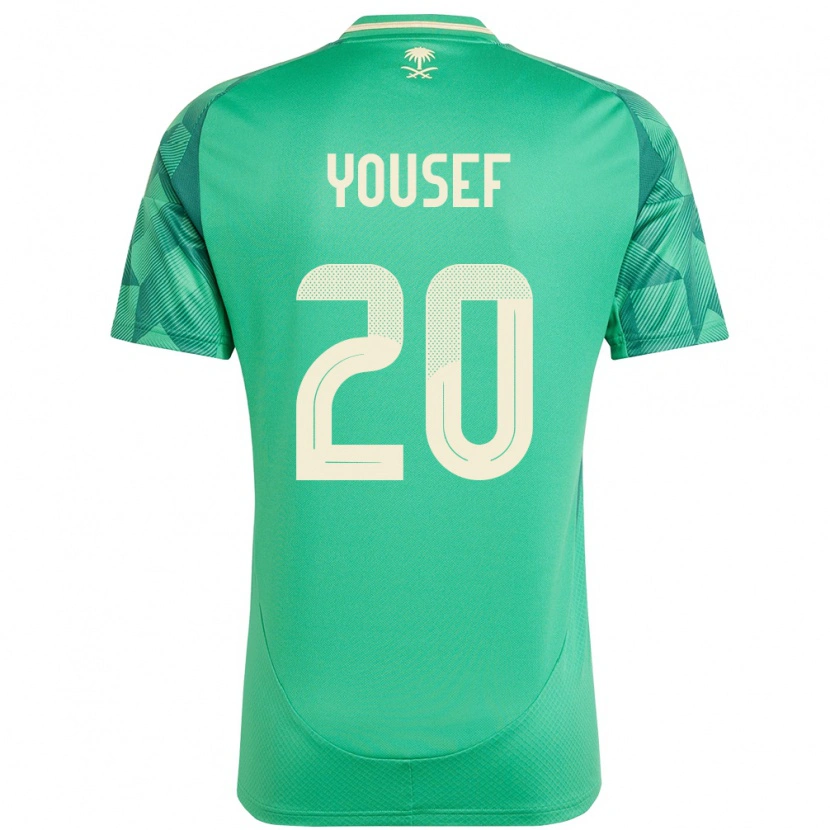 Danxen Dětské Saúdská Arábie Fares Yousef #20 Zelený Domů Hráčské Dresy 24-26 Dres