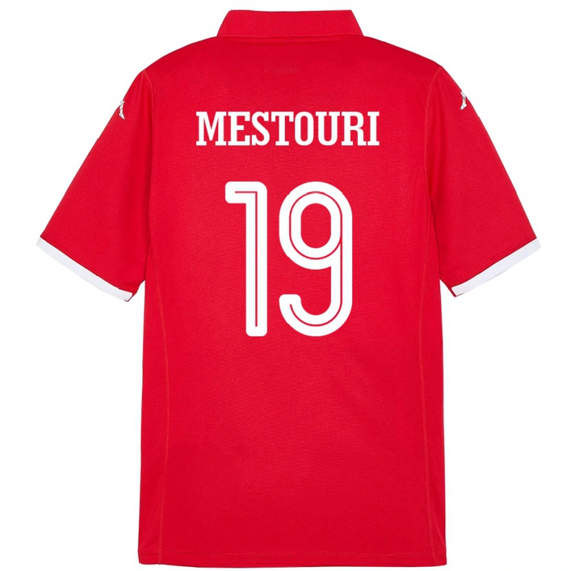 Danxen Dětské Tunisko Hazem Mestouri #19 Červený Domů Hráčské Dresy 24-26 Dres