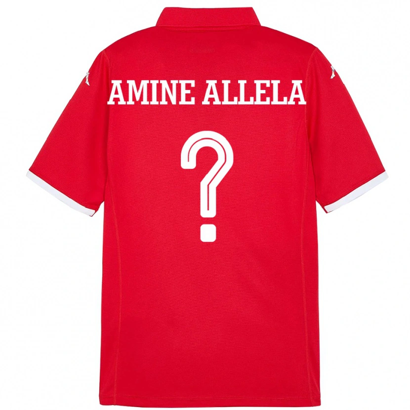 Danxen Dětské Tunisko Mohamed Amine Allela #0 Červený Domů Hráčské Dresy 24-26 Dres