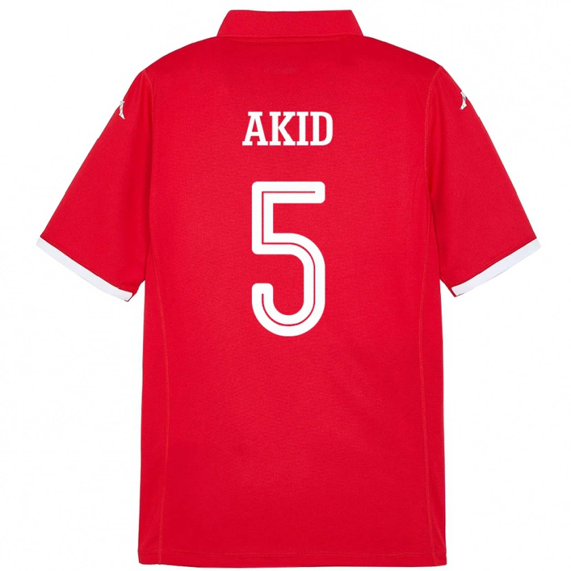 Danxen Dětské Tunisko Abdessalem Akid #5 Červený Domů Hráčské Dresy 24-26 Dres