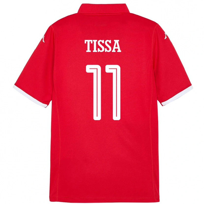 Danxen Dětské Tunisko Wassim Tissa #11 Červený Domů Hráčské Dresy 24-26 Dres