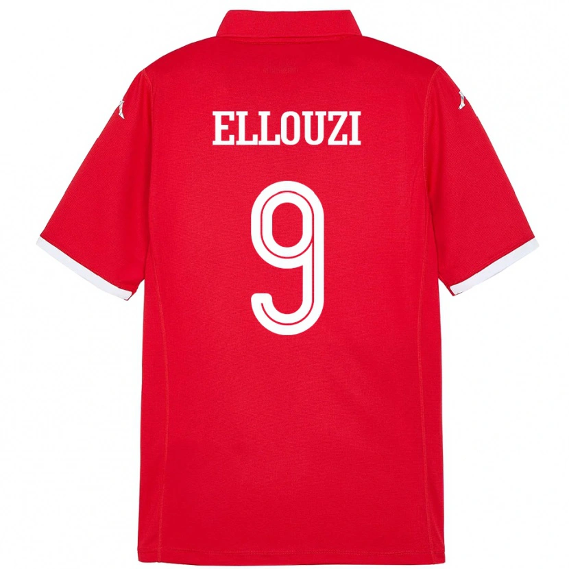 Danxen Dětské Tunisko Sabrine Ellouzi #9 Červený Domů Hráčské Dresy 24-26 Dres