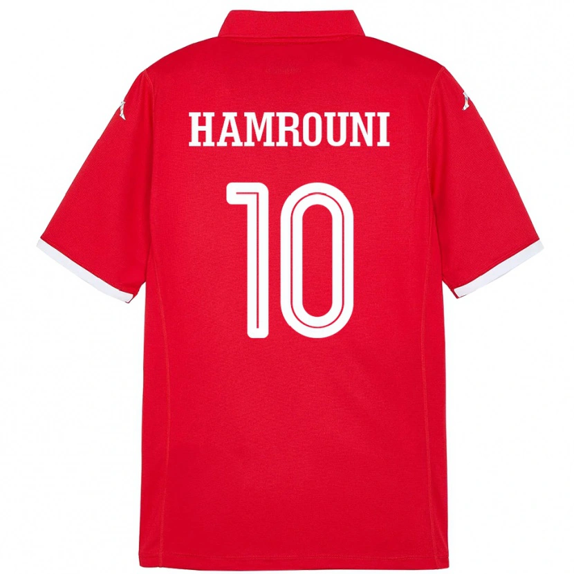 Danxen Dětské Tunisko Rayen Hamrouni #10 Červený Domů Hráčské Dresy 24-26 Dres