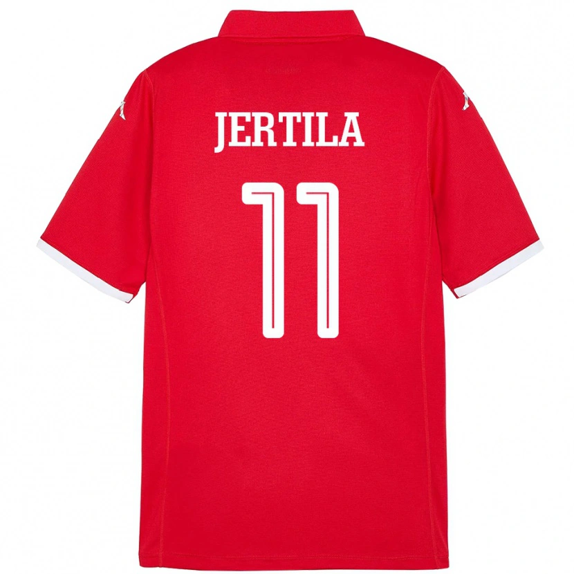 Danxen Dětské Tunisko Hedi Jertila #11 Červený Domů Hráčské Dresy 24-26 Dres