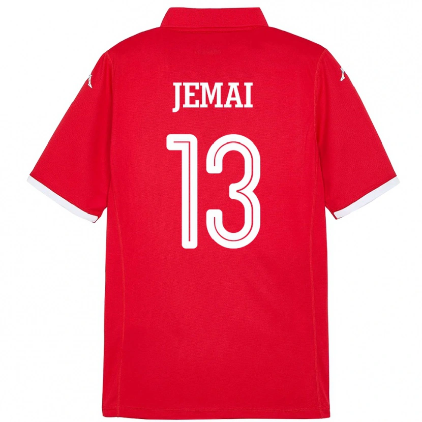Danxen Dětské Tunisko Yasmine Jemai #13 Červený Domů Hráčské Dresy 24-26 Dres