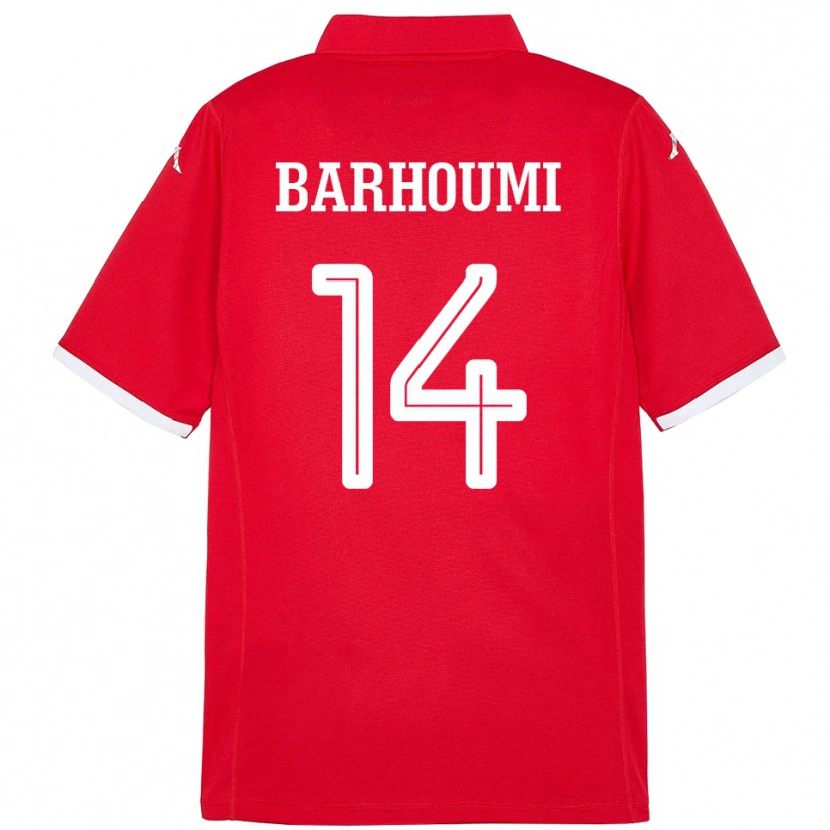 Danxen Dětské Tunisko Salah Barhoumi #14 Červený Domů Hráčské Dresy 24-26 Dres