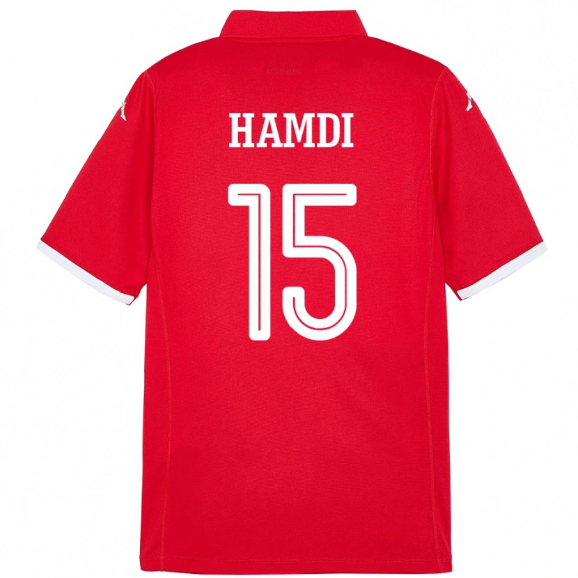 Danxen Dětské Tunisko Hanna Hamdi #15 Červený Domů Hráčské Dresy 24-26 Dres