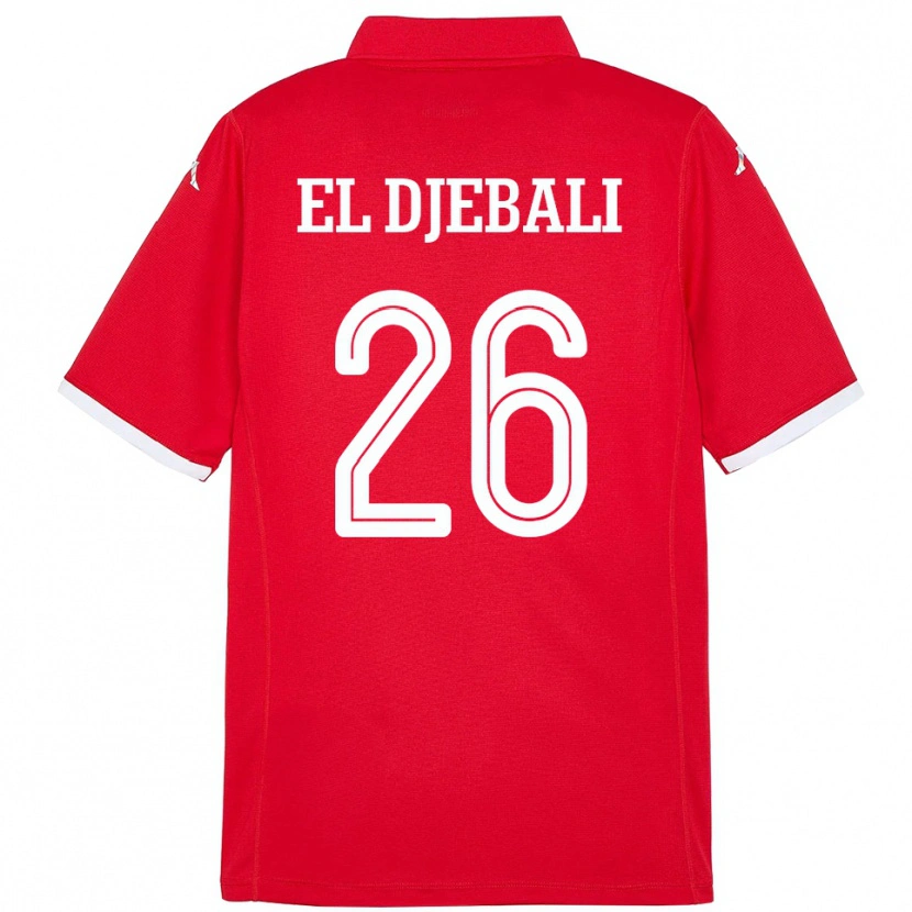 Danxen Dětské Tunisko Chaim El Djebali #26 Červený Domů Hráčské Dresy 24-26 Dres