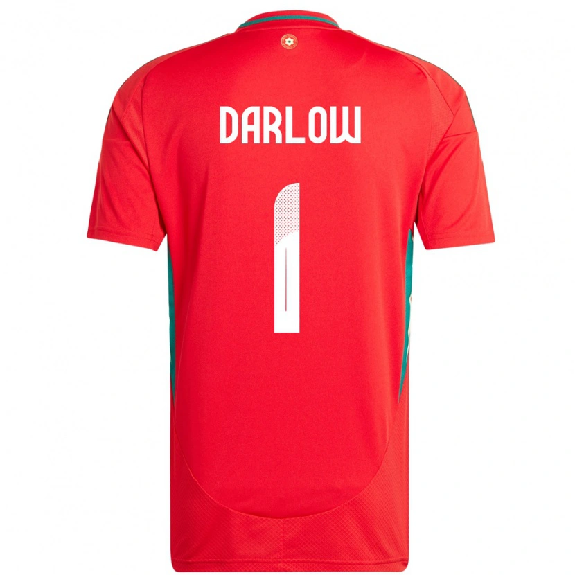 Danxen Dětské Wales Karl Darlow #1 Červený Domů Hráčské Dresy 24-26 Dres