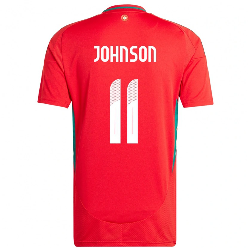 Danxen Dětské Wales Brennan Johnson #11 Červený Domů Hráčské Dresy 24-26 Dres