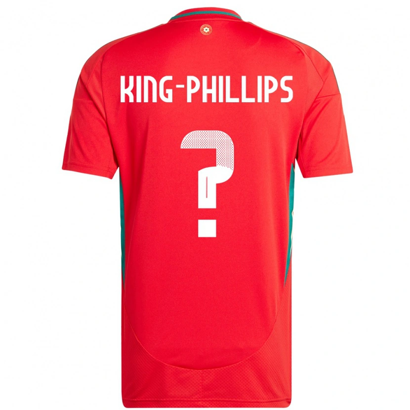 Danxen Dětské Wales Zac King-Phillips #0 Červený Domů Hráčské Dresy 24-26 Dres