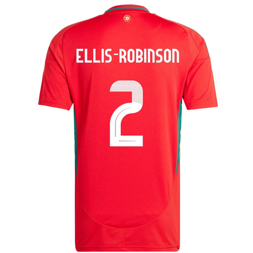 Danxen Dětské Wales Eddie Ellis-Robinson #2 Červený Domů Hráčské Dresy 24-26 Dres