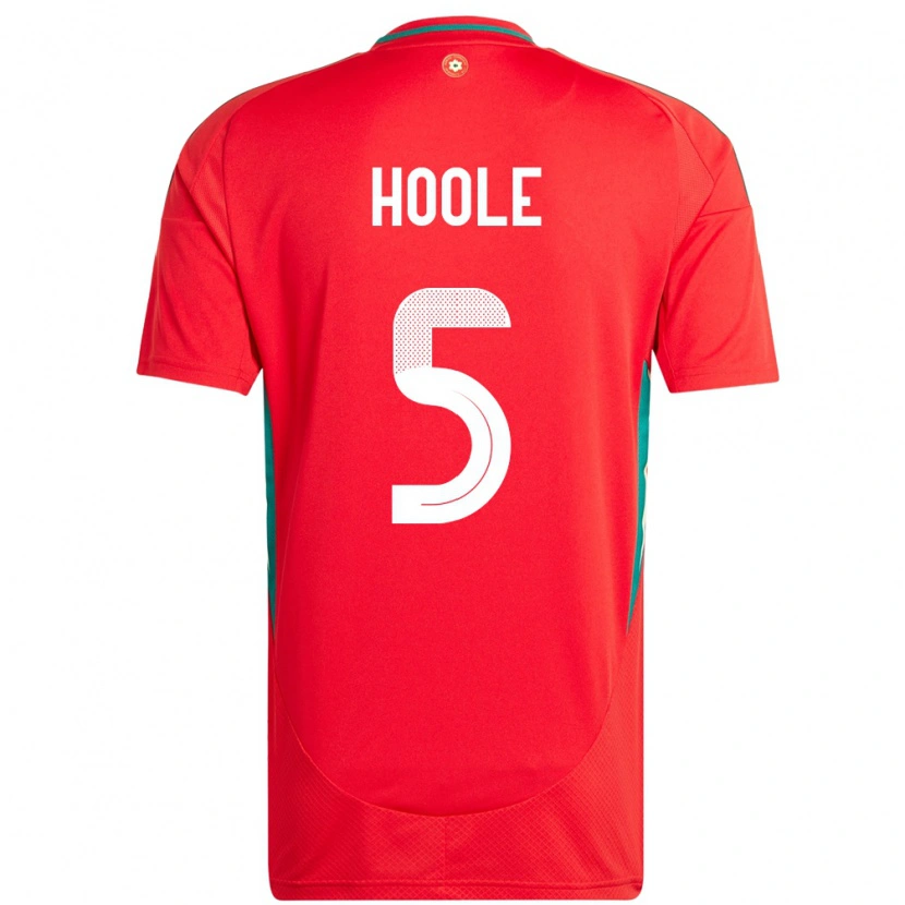 Danxen Dětské Wales Luca Hoole #5 Červený Domů Hráčské Dresy 24-26 Dres