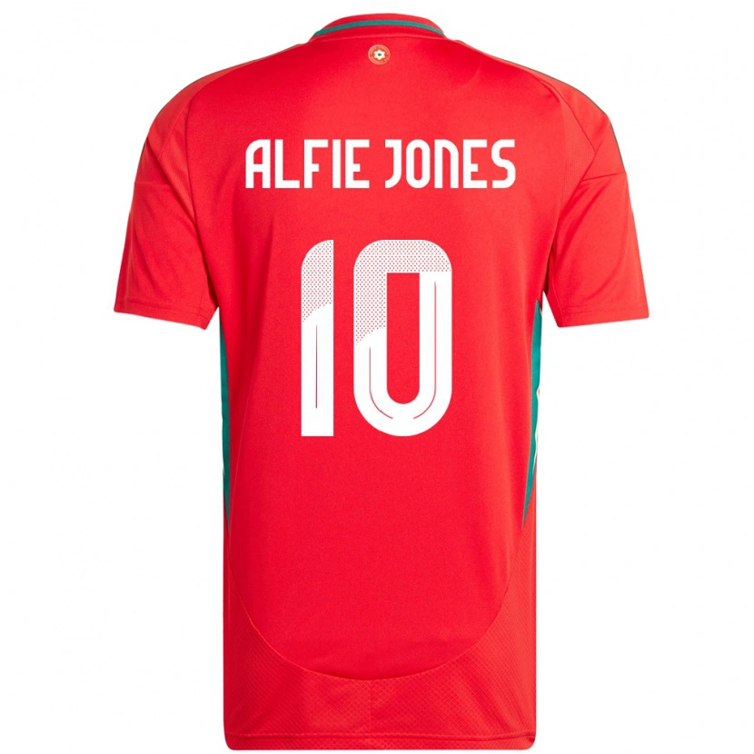 Danxen Dětské Wales Alfie Jones #10 Červený Domů Hráčské Dresy 24-26 Dres