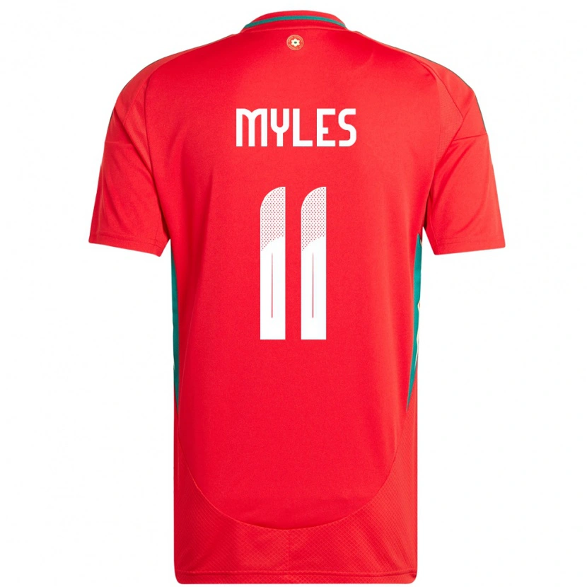 Danxen Dětské Wales Elliot Myles #11 Červený Domů Hráčské Dresy 24-26 Dres