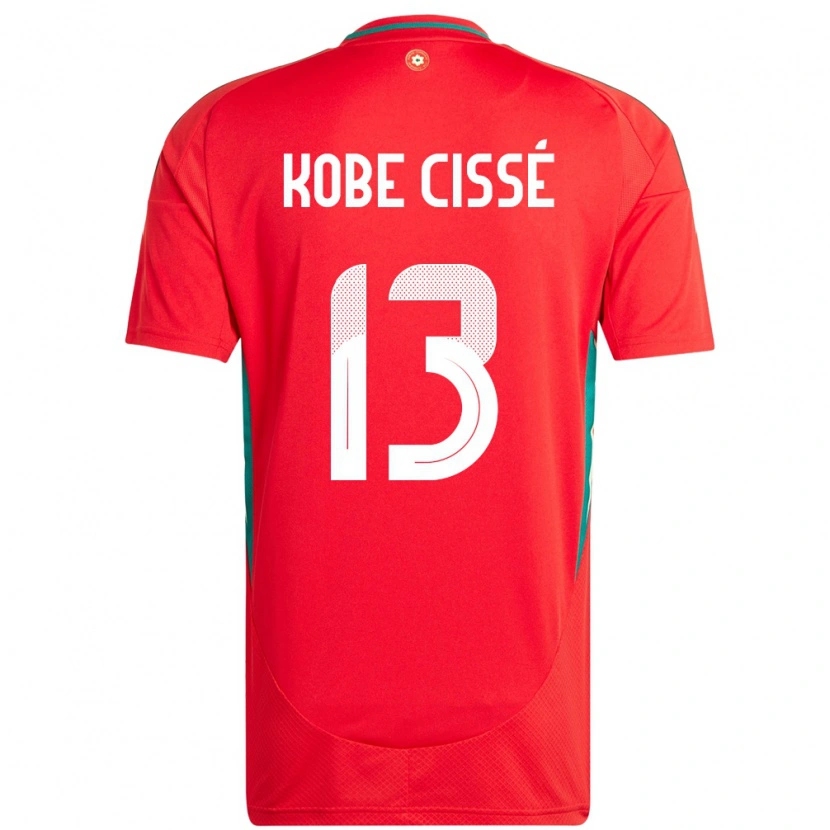 Danxen Dětské Wales Prince Kobe Cissé #13 Červený Domů Hráčské Dresy 24-26 Dres