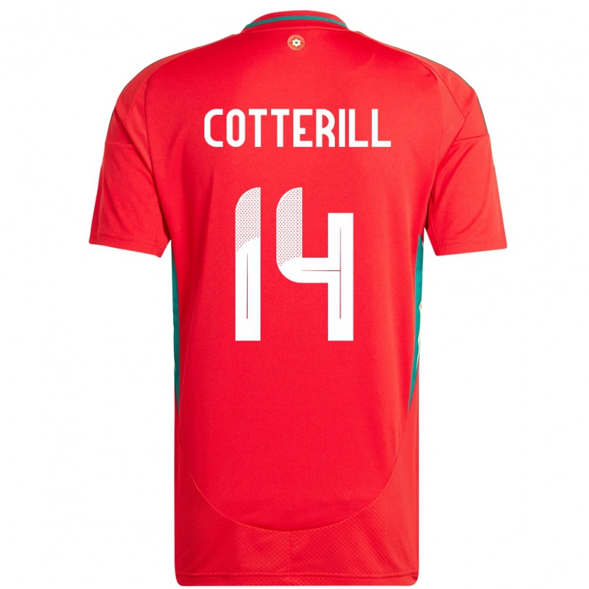 Danxen Dětské Wales Joel Cotterill #14 Červený Domů Hráčské Dresy 24-26 Dres