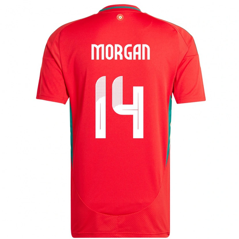 Danxen Dětské Wales George Morgan #14 Červený Domů Hráčské Dresy 24-26 Dres
