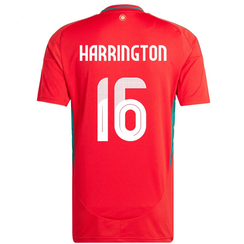 Danxen Dětské Wales Ryan Harrington #16 Červený Domů Hráčské Dresy 24-26 Dres