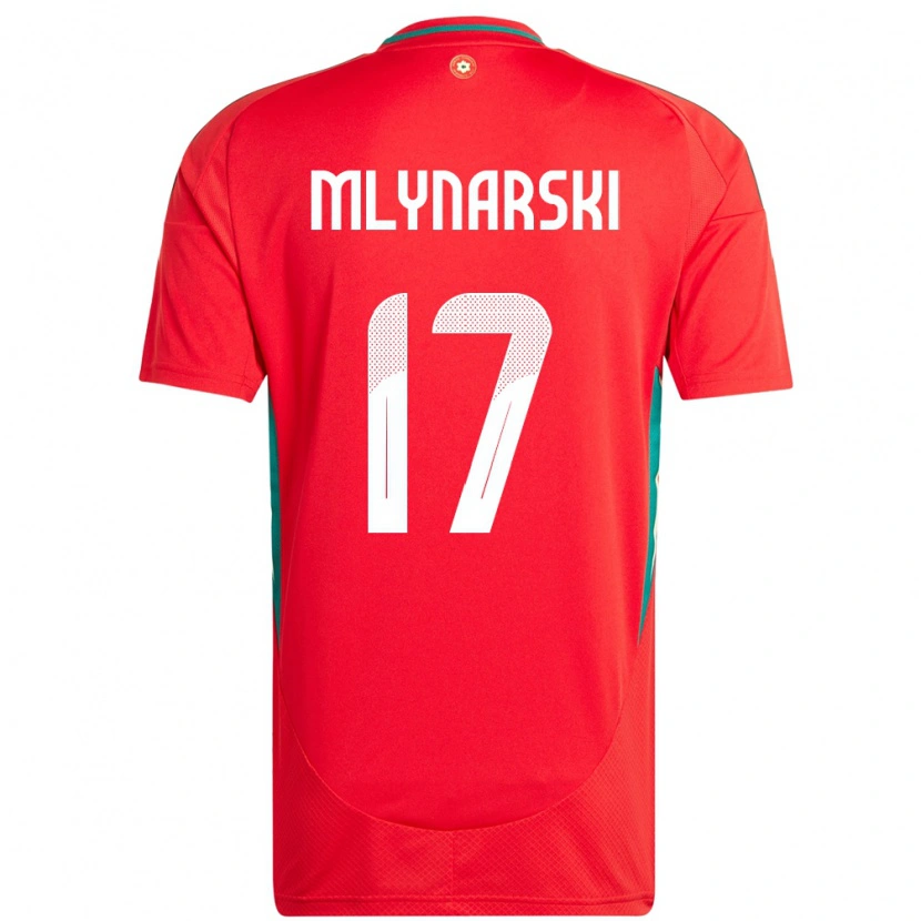 Danxen Dětské Wales Patrick Mlynarski #17 Červený Domů Hráčské Dresy 24-26 Dres