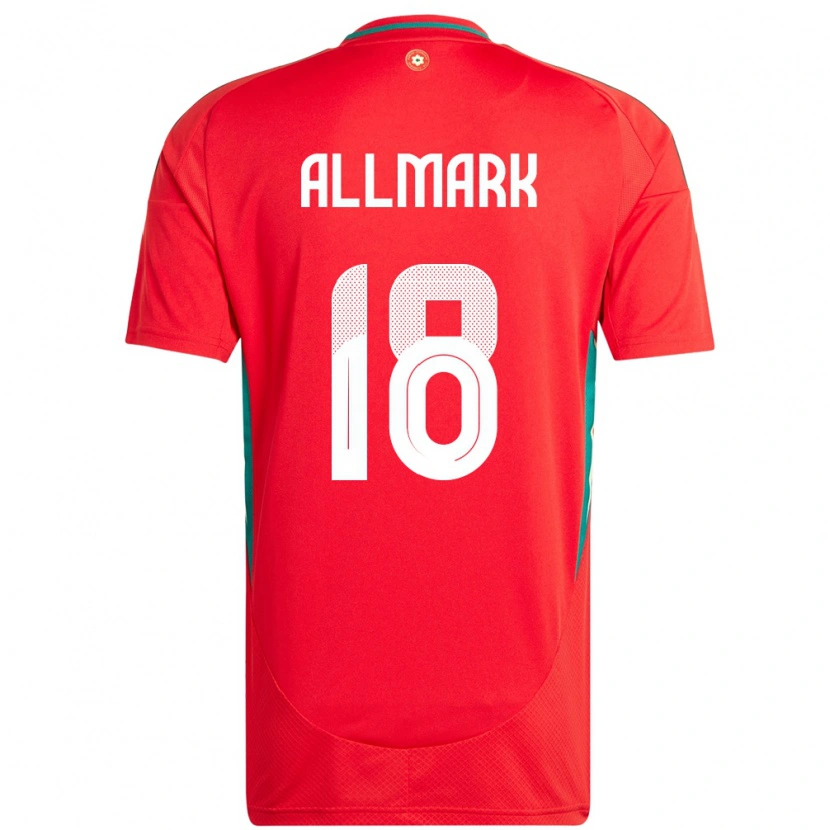 Danxen Dětské Wales Hayden Allmark #18 Červený Domů Hráčské Dresy 24-26 Dres