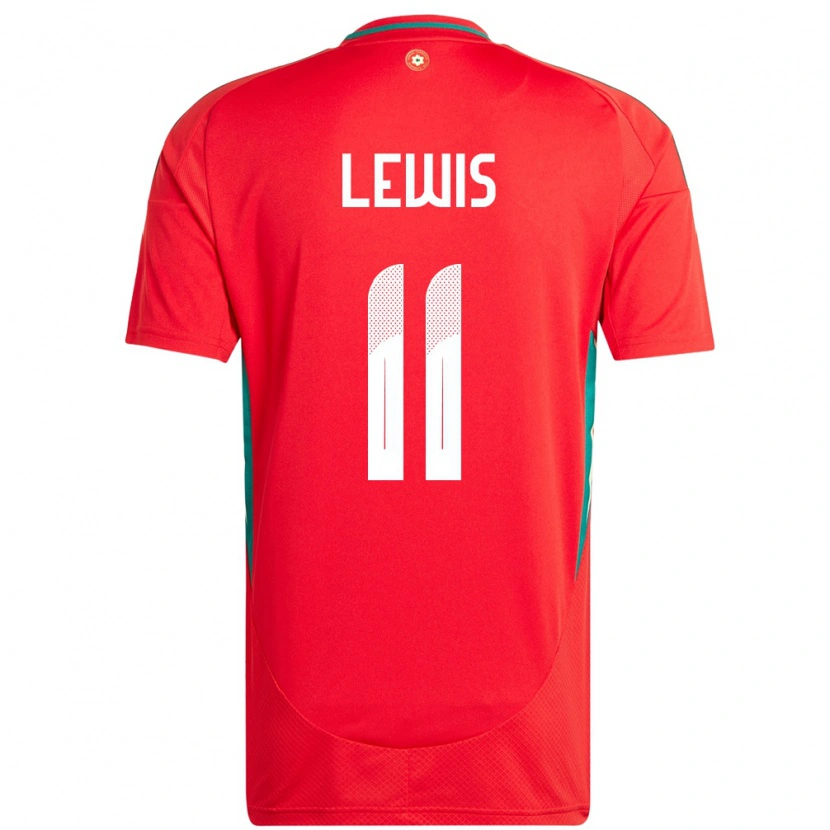 Danxen Dětské Wales Sonny Lewis #11 Červený Domů Hráčské Dresy 24-26 Dres