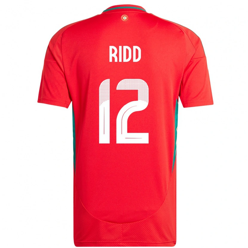 Danxen Dětské Wales Lewis Ridd #12 Červený Domů Hráčské Dresy 24-26 Dres
