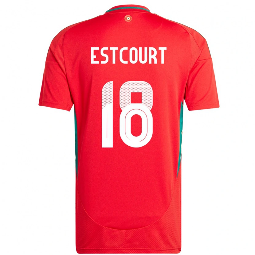 Danxen Dětské Wales Charlie Estcourt #18 Červený Domů Hráčské Dresy 24-26 Dres
