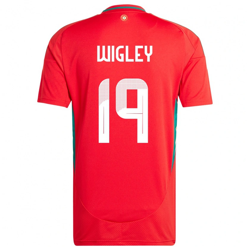 Danxen Dětské Wales Morgan Wigley #19 Červený Domů Hráčské Dresy 24-26 Dres